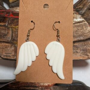 Elegant White Wing Earrings